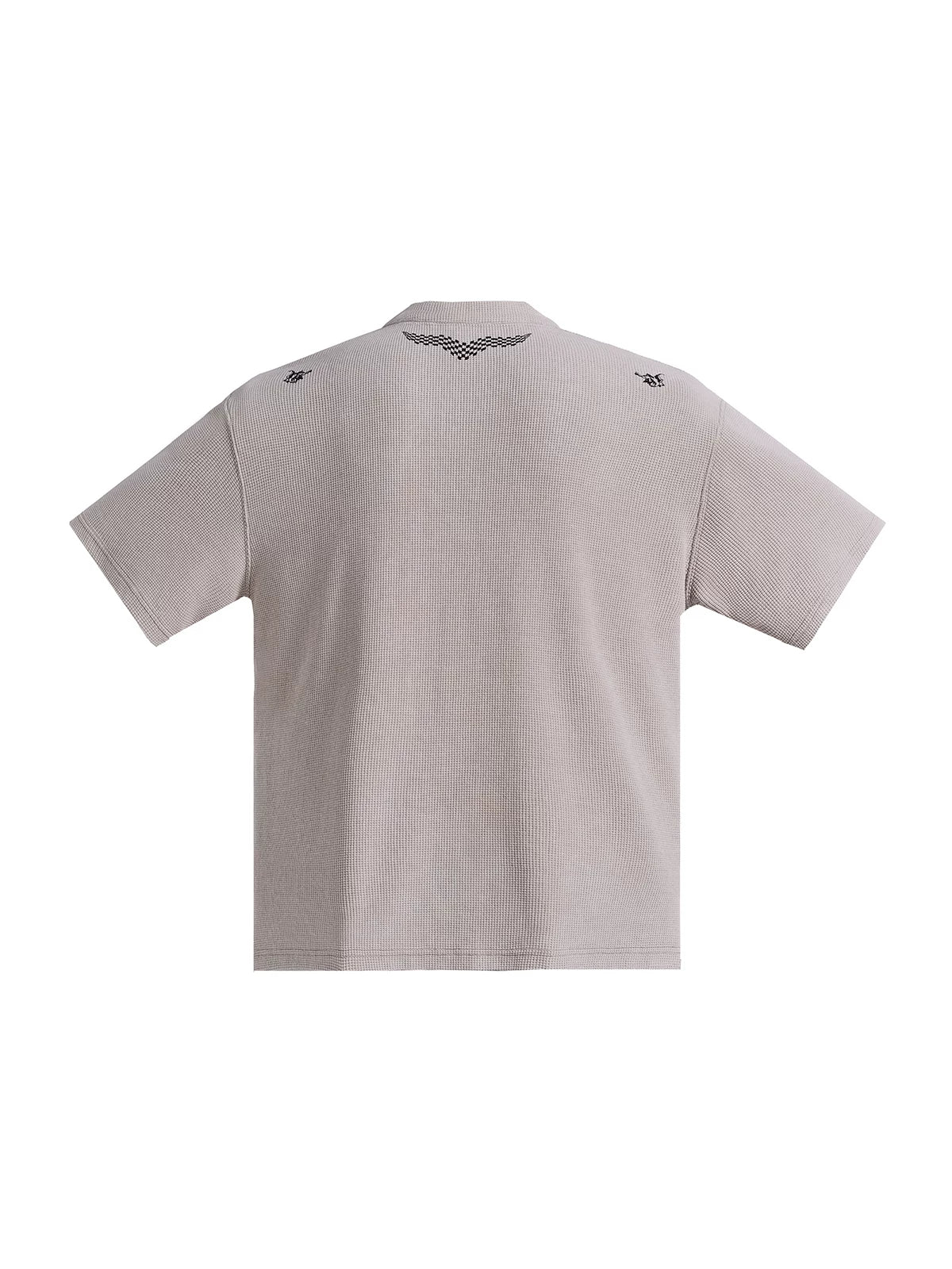 PEOPLESENSE Loose Waffle Henry Neck Polo Tee