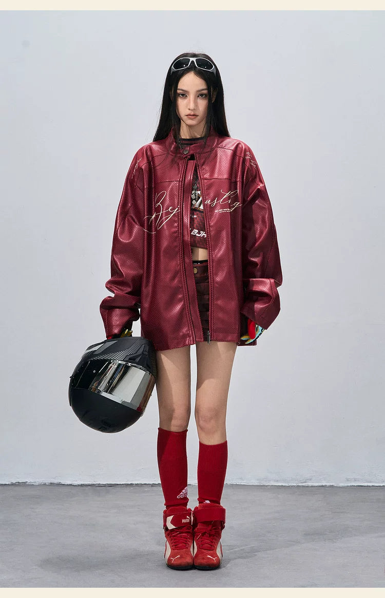 BJHG PU Leather Couple Biker Jacket