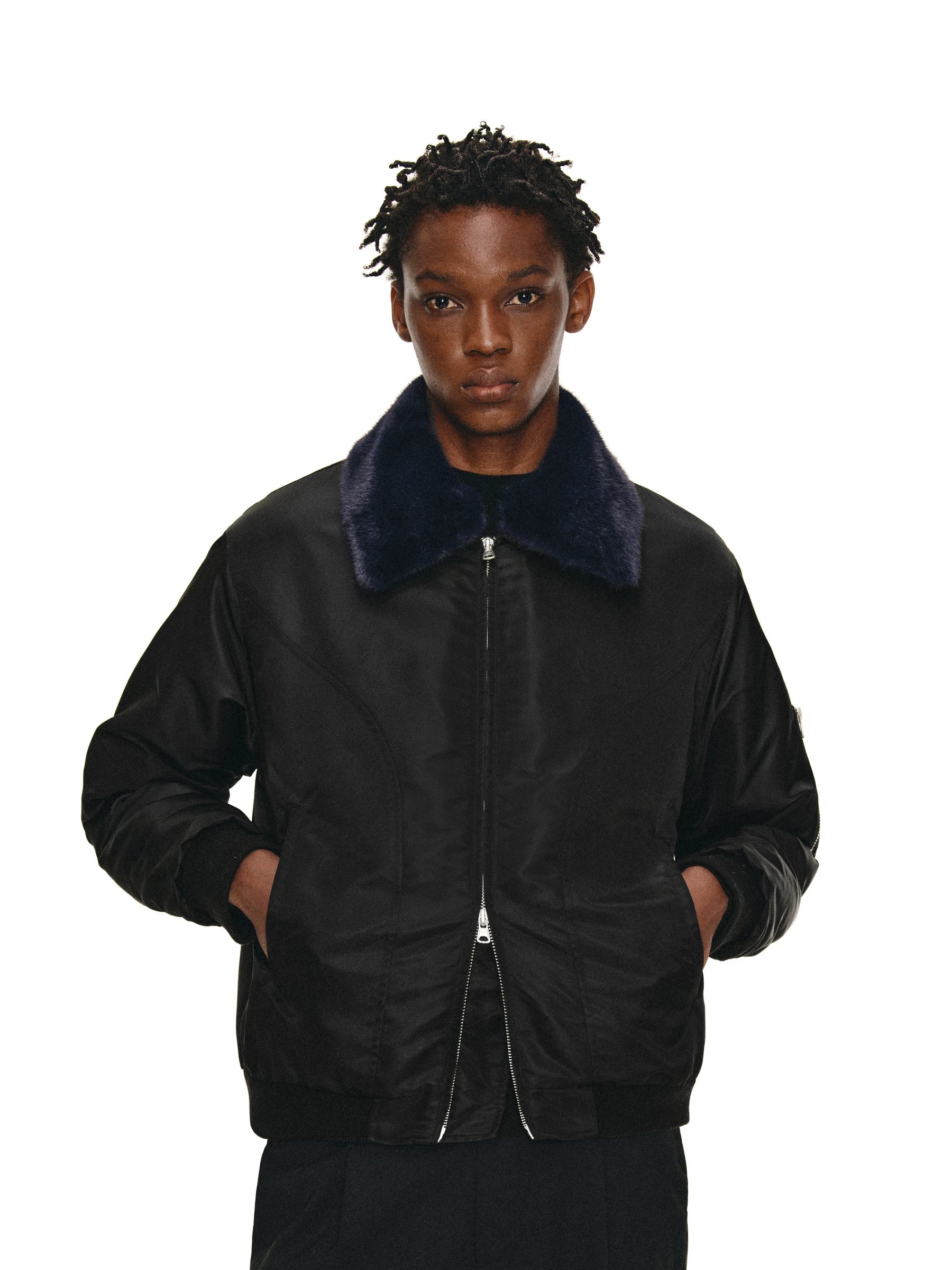 "Contrasting fur collar" bomber jacket NONRADICAL