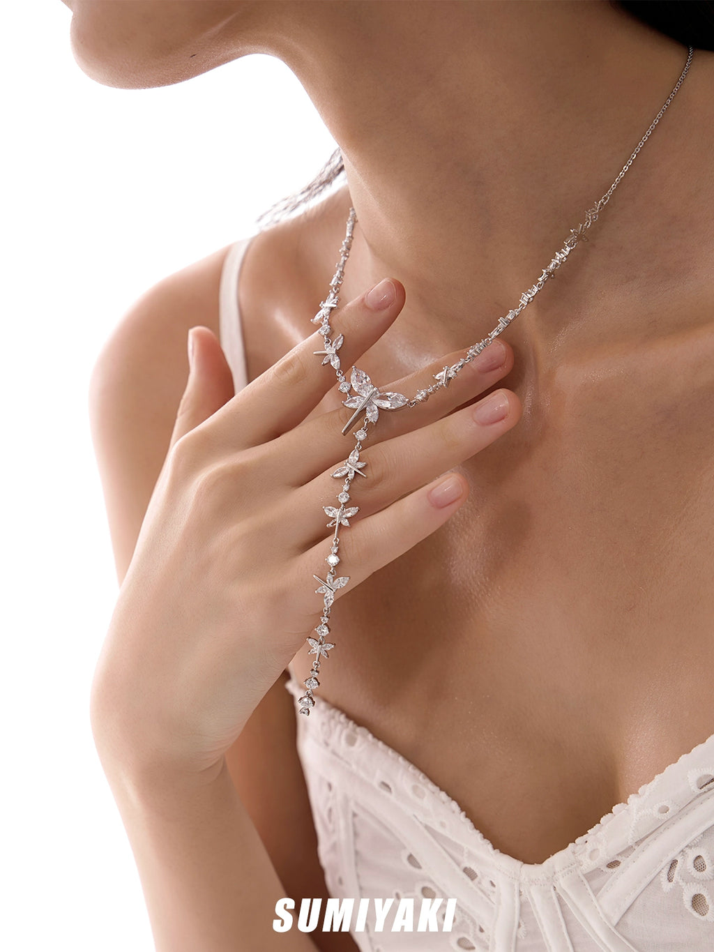 SUMIYAKI Little Dragonfly Full Diamond Necklace