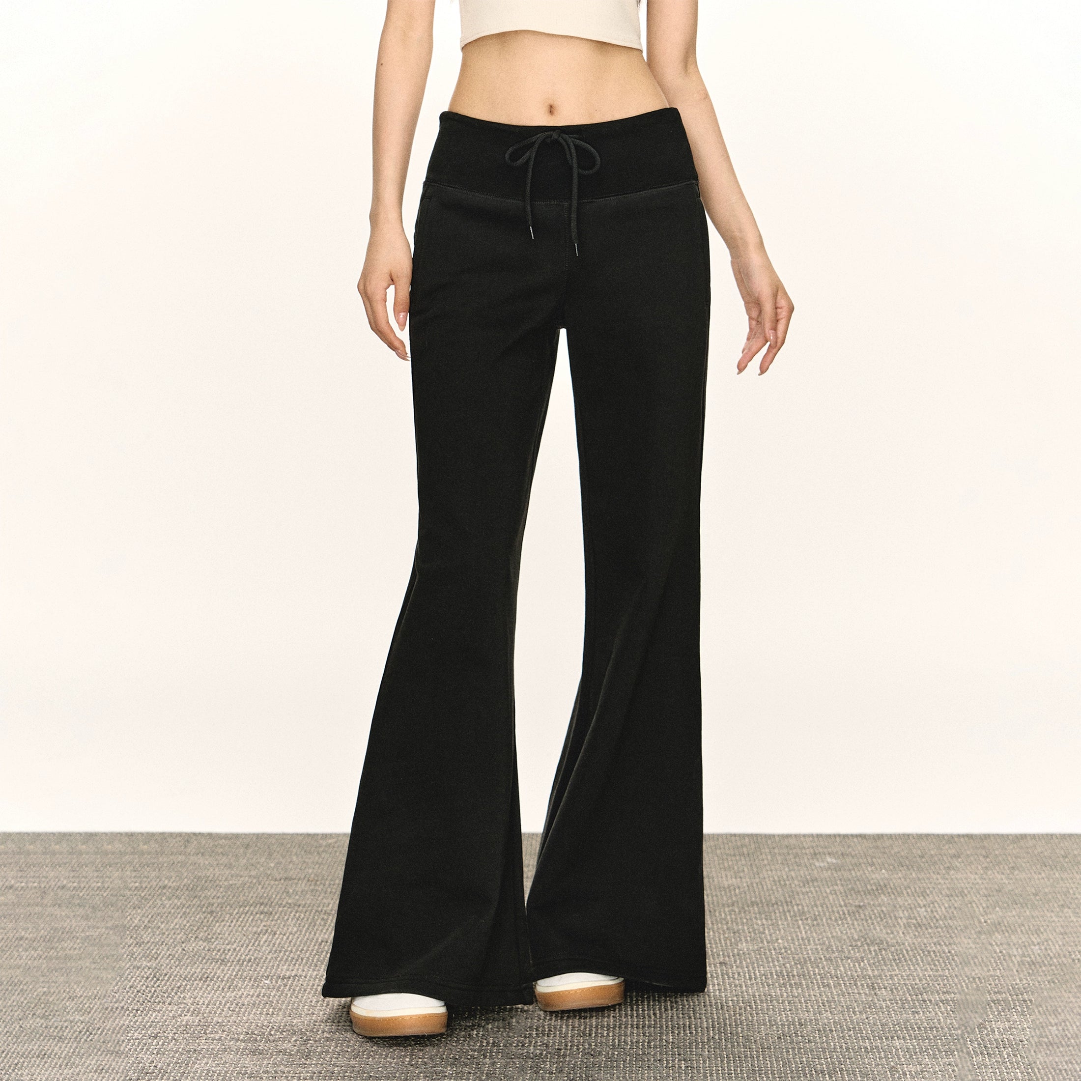 Ariseism Vintage Wide Waist Wide Leg Flared Casual Pants