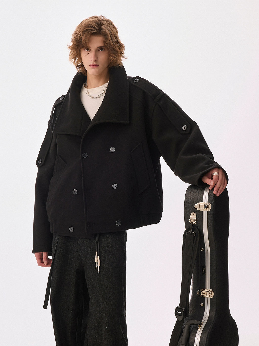 CHOR Premium British Style Warm Stand-up Collar Woolen Coat