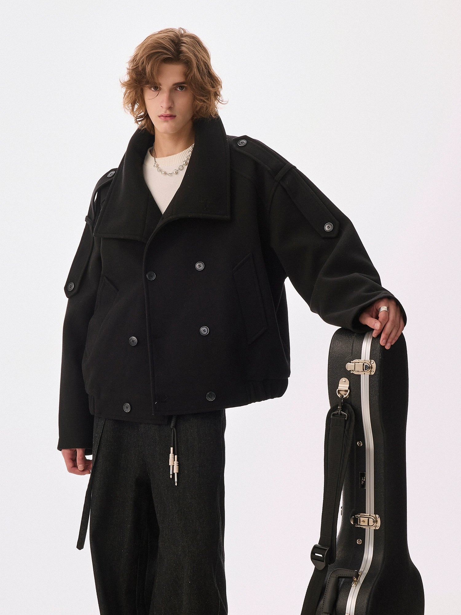 CHOR Premium British Style Warm Stand-up Collar Woolen Coat