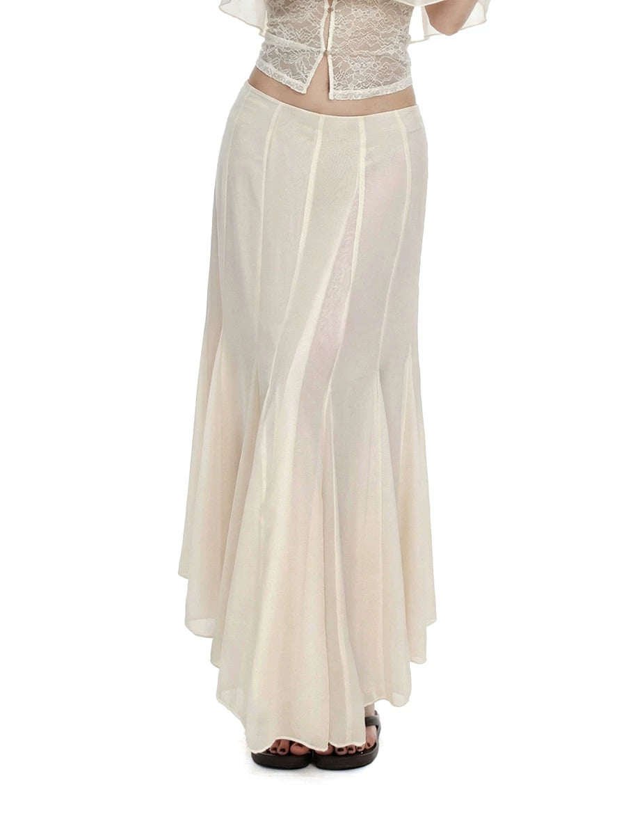 WITHMIN Low Waist and Thin Casual Versatile Straight Skirt