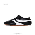 SHENLV STUDIO Minimalist Lazy Square Head Flat Leather Shoes