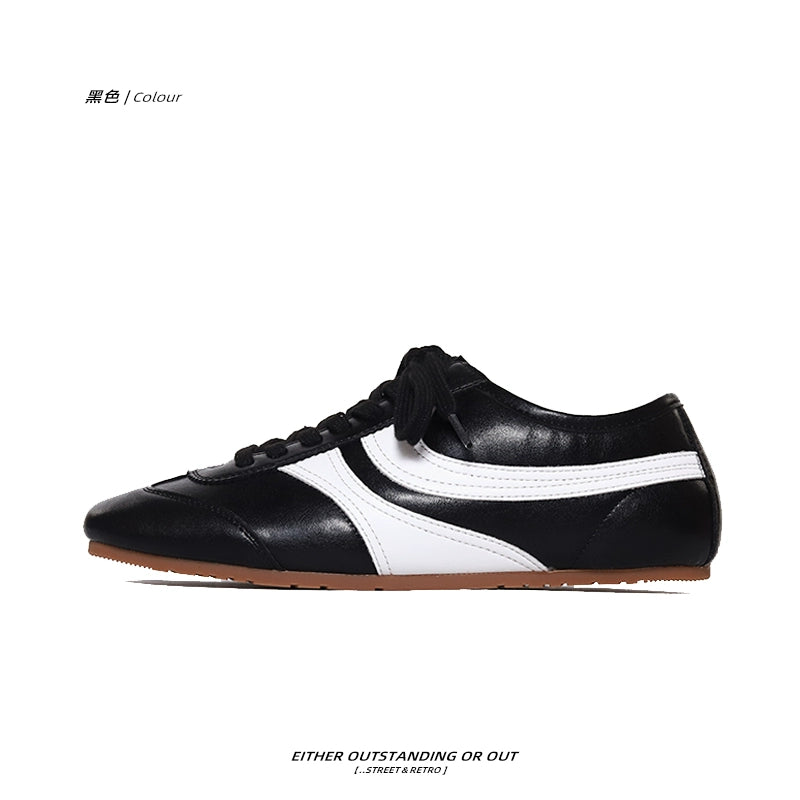 SHENLV STUDIO Minimalist Lazy Square Head Flat Leather Shoes