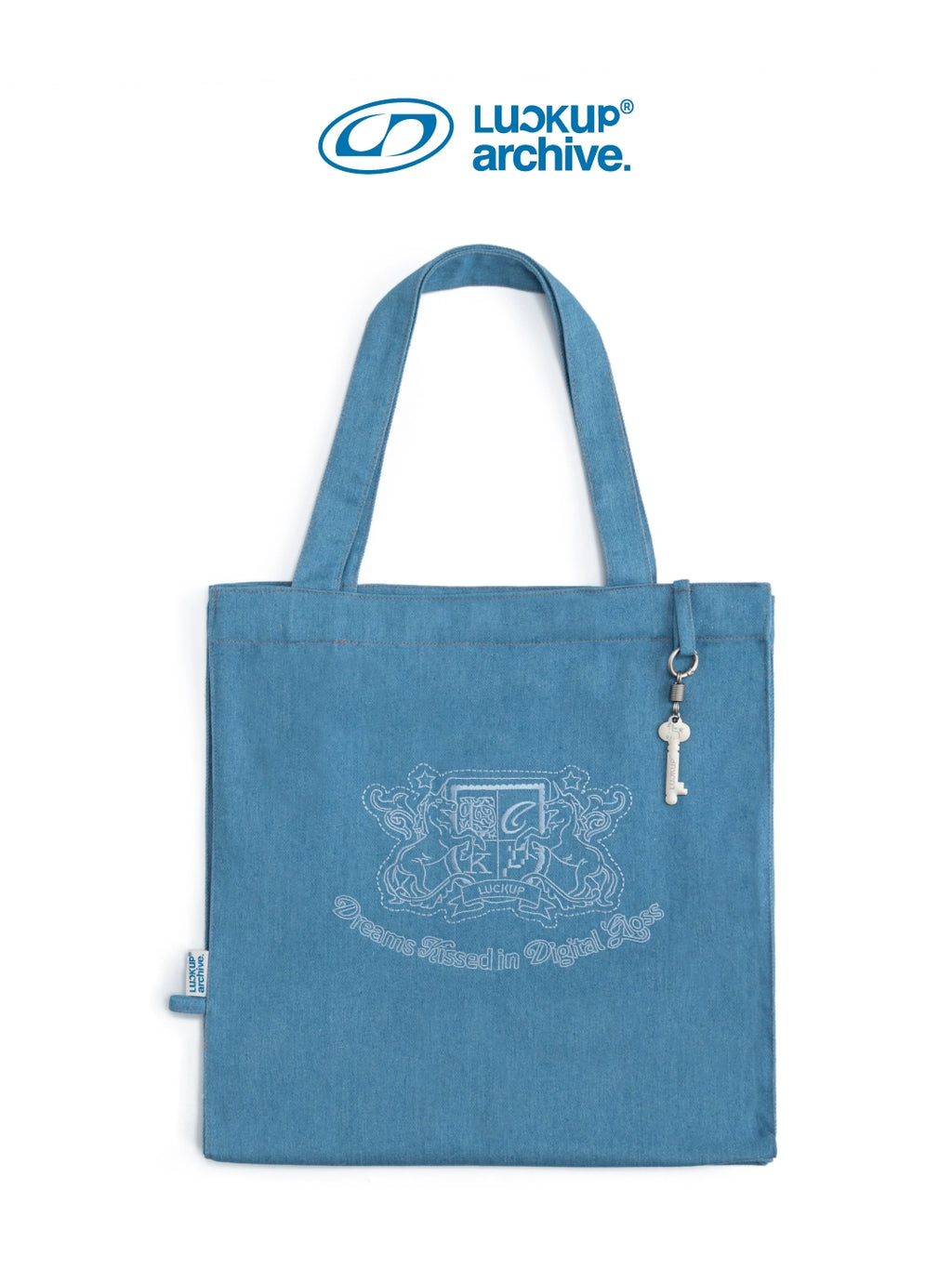 LUCKUP Embroidered Denim Handheld Shoulder Shopping Commuter Bag