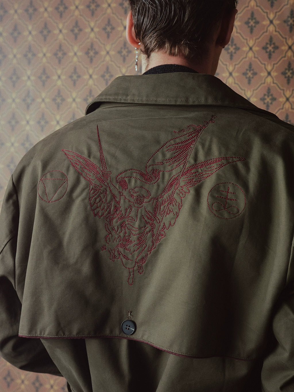 RICHILL Single-breasted Lapel Trench Coat