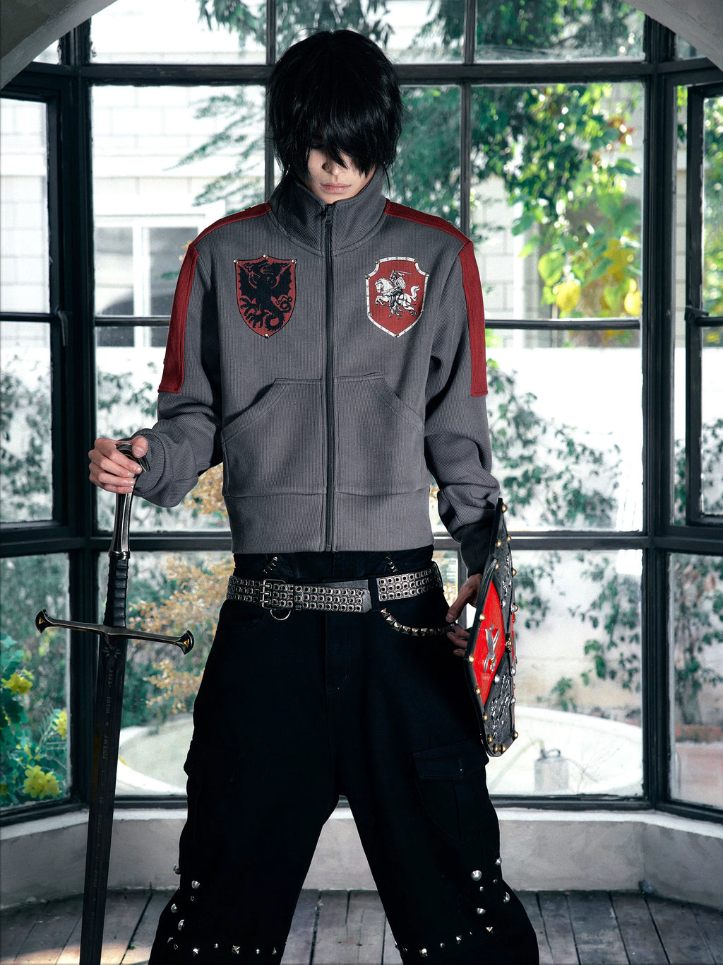 PAIKI Stand-up Collar Fleece Sweater Jacket