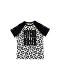 CHAI Bead Embroidery Leopard Print Contrasting Tee