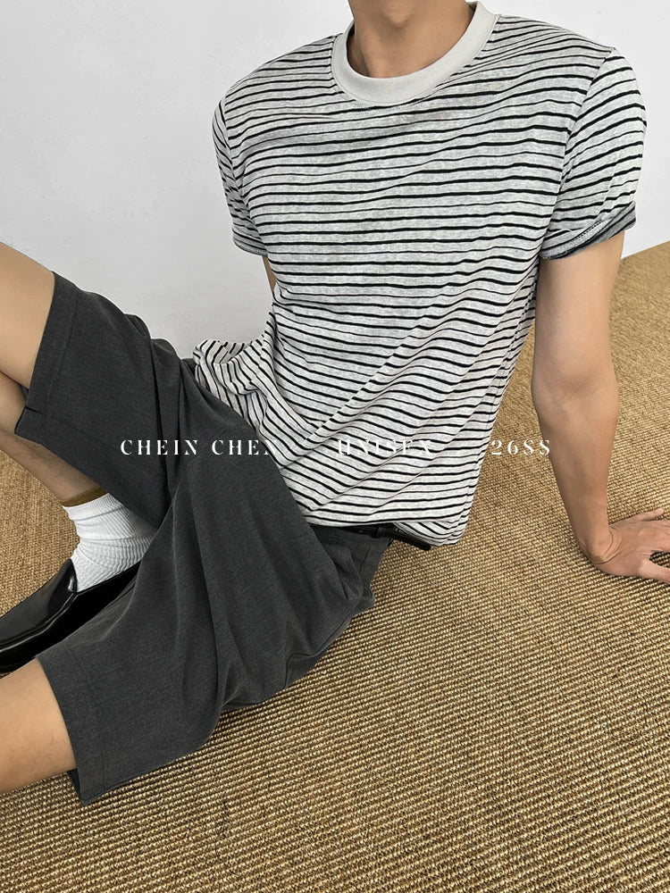 Chein Skin-friendly and Breathable Simple Crew Neck Tee