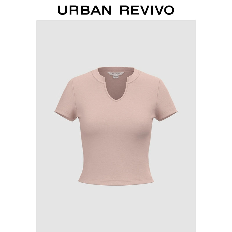 URBAN REVIVO Simple Casual Versatile Tee