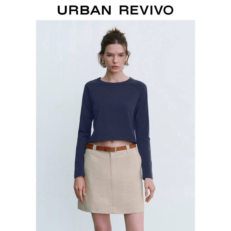 URBAN REVIVO Fun Pattern Crew Neck Long Sleeve