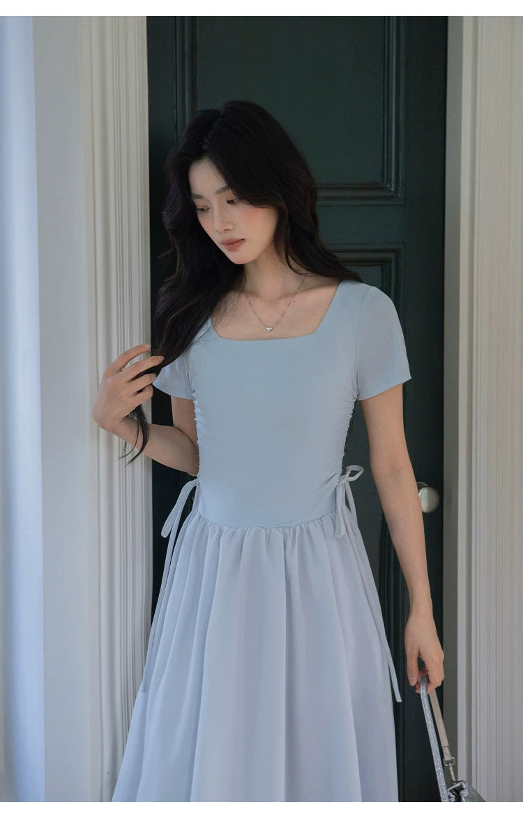 XUJING Square Collar Temperament Dress