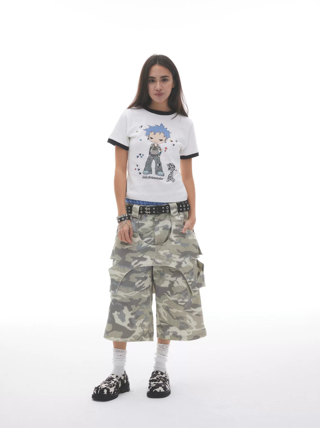 EeeeArtmonster Y2K Punk Illustration Print Tee