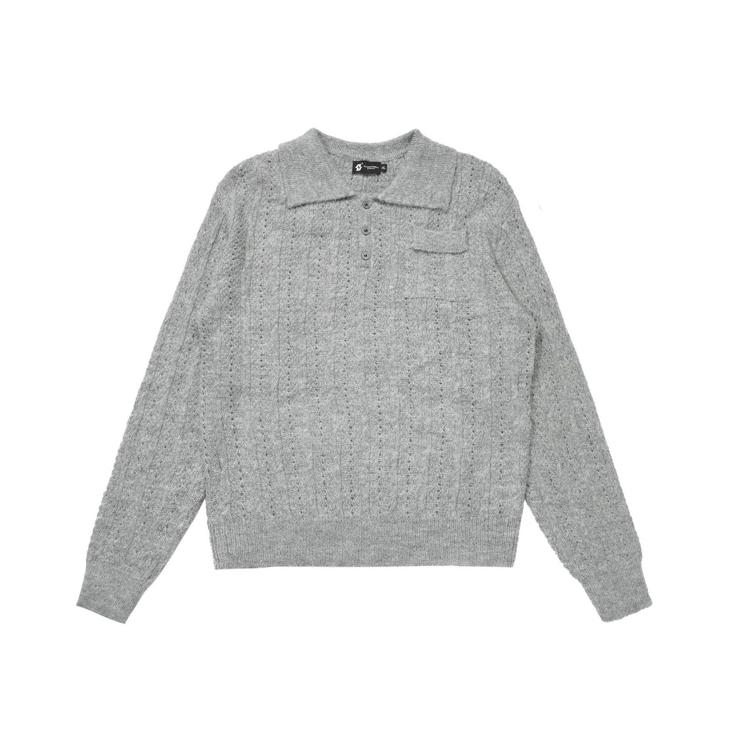 CHANYOOU Vintage Henry Neck Hollow-out Knitted Sweater
