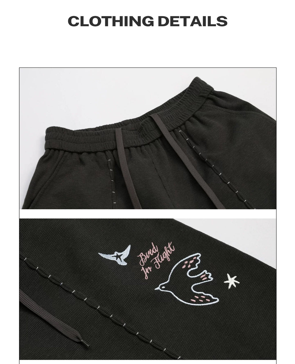 Girlyhalo Vintage Embroidered Wide Leg Casual Pants