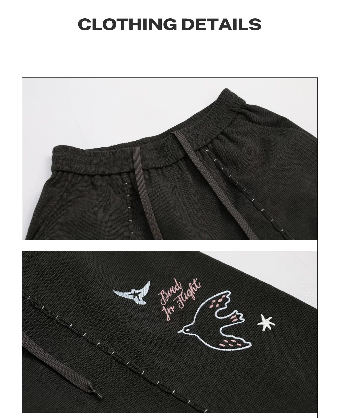 Girlyhalo Vintage Embroidered Wide Leg Casual Pants