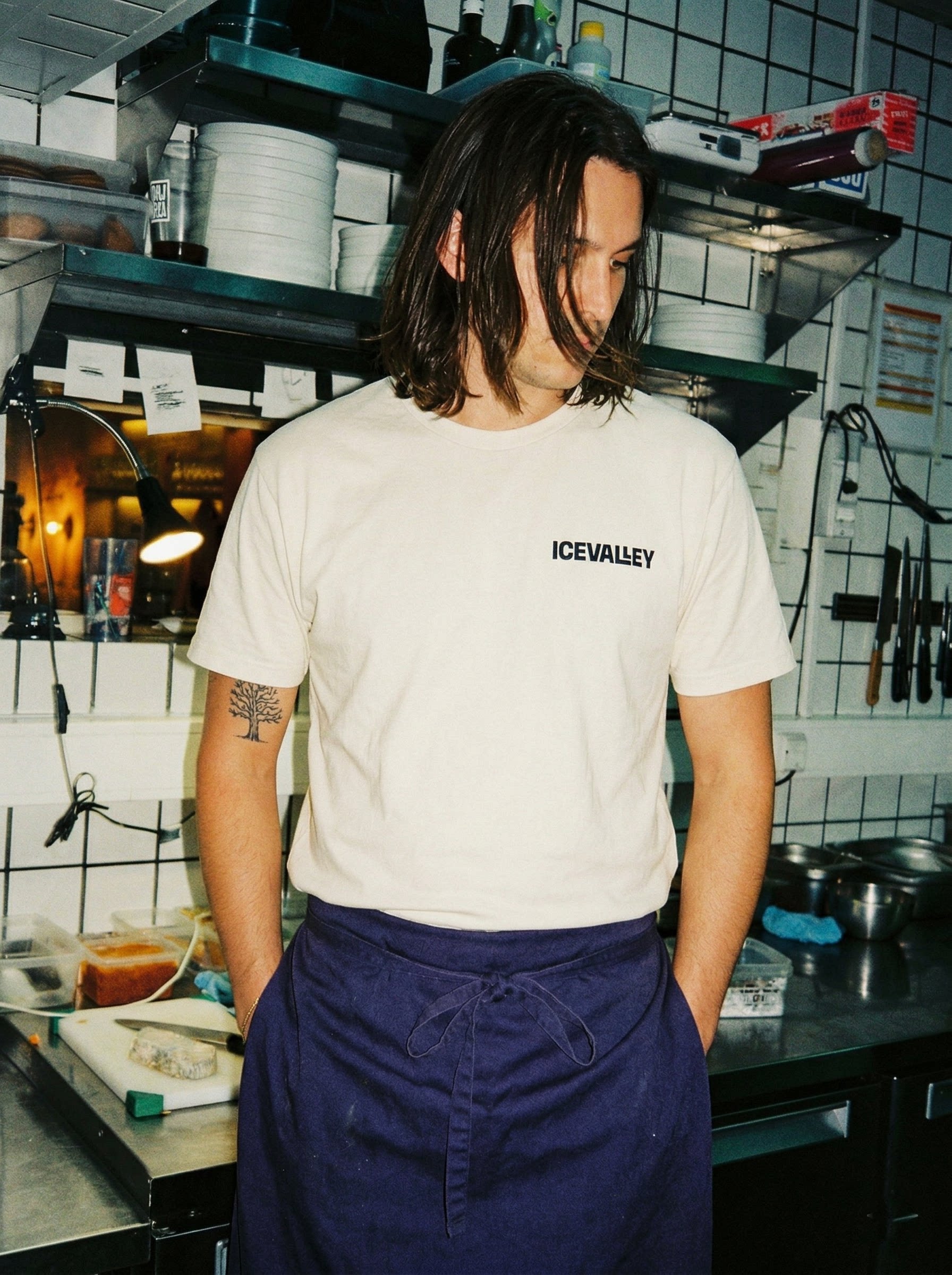 Wang Youbing Minimalist Line Printing Casual Tee