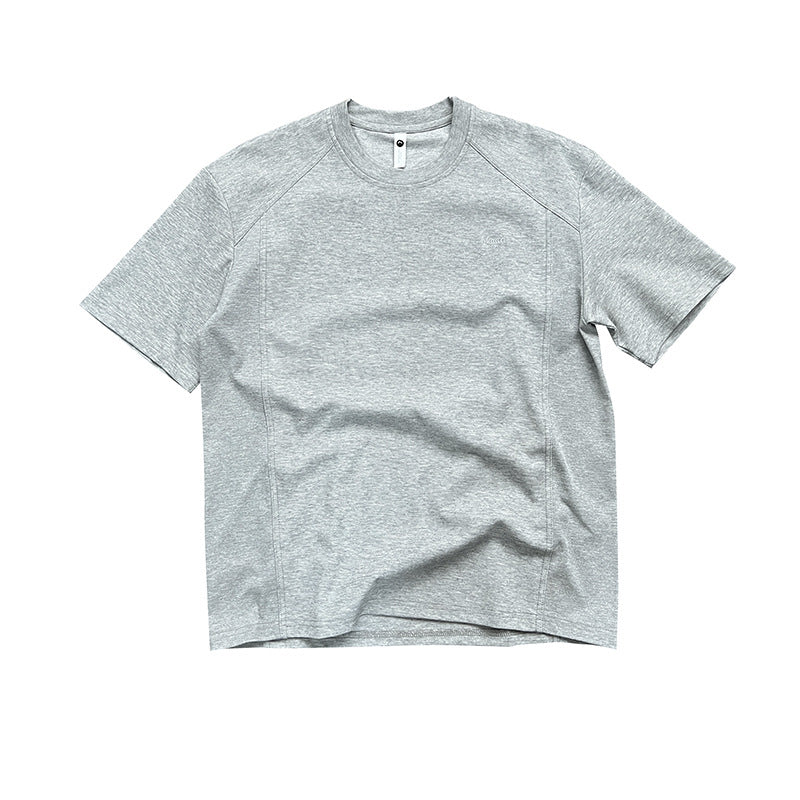 UNF Splicing Casual Round Neck Embroidery Tee