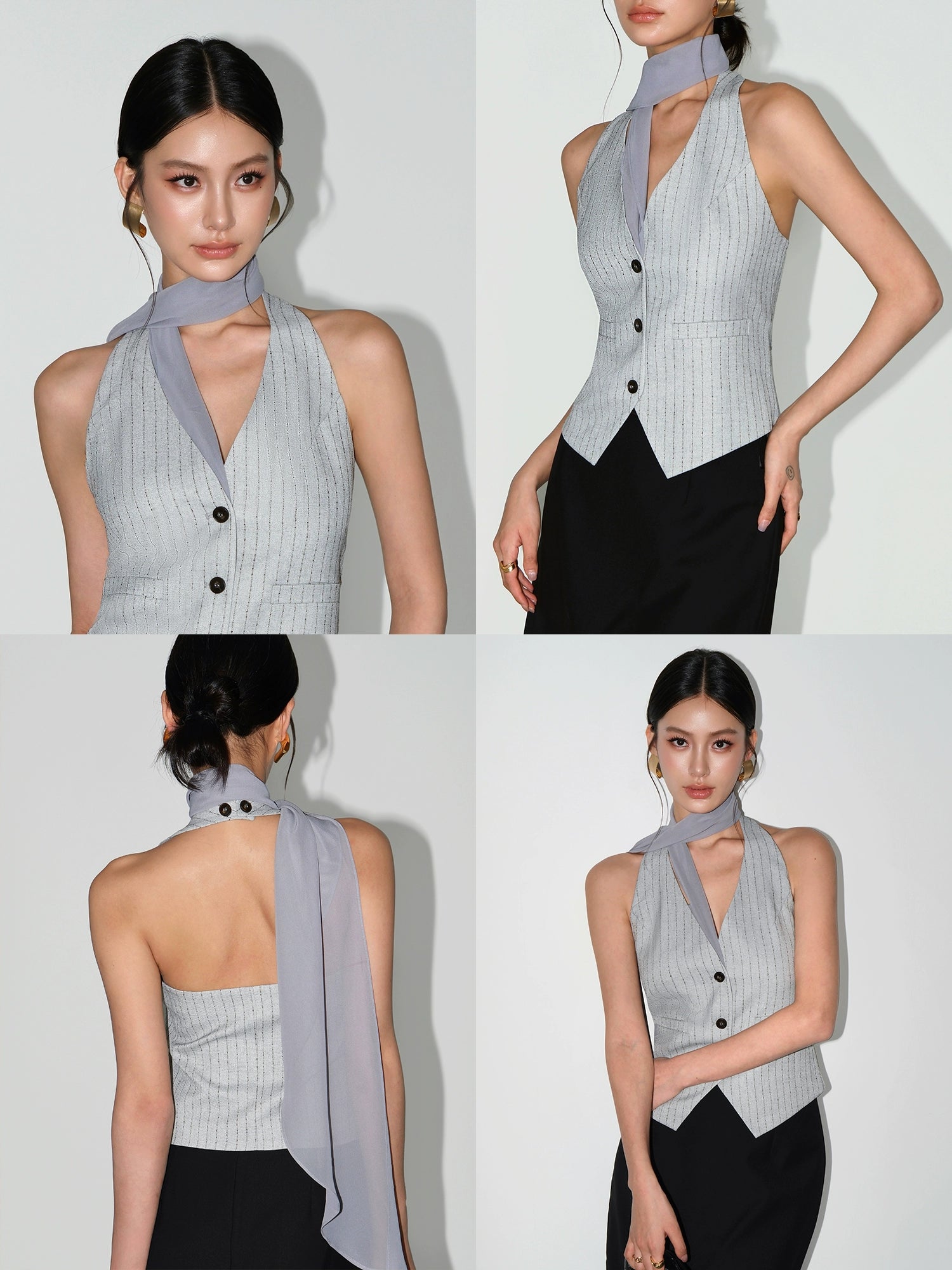 NEVA HU Neck Striped Vest