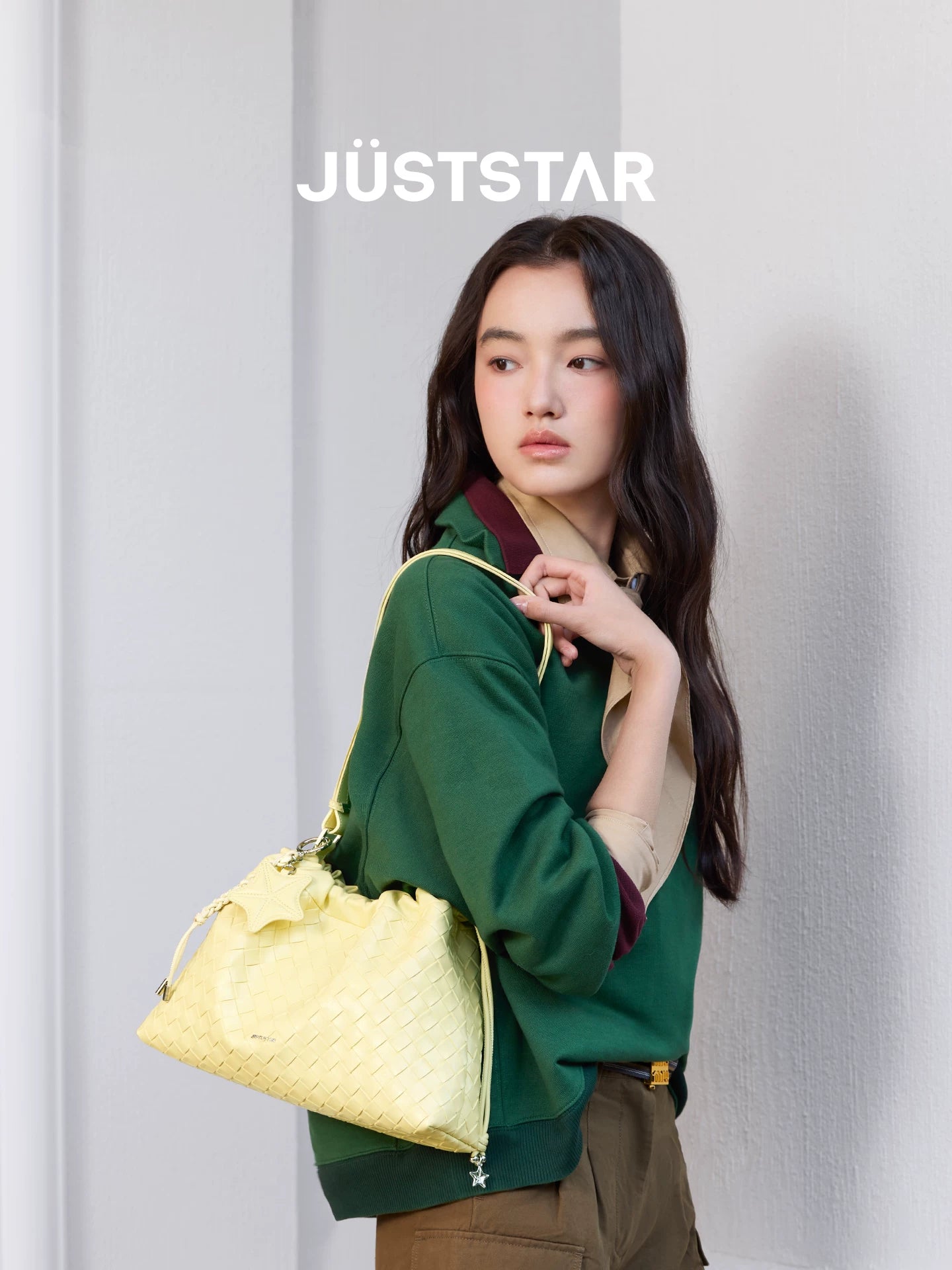 JUST STAR Large Capacity Versatile Woven Tote Bag