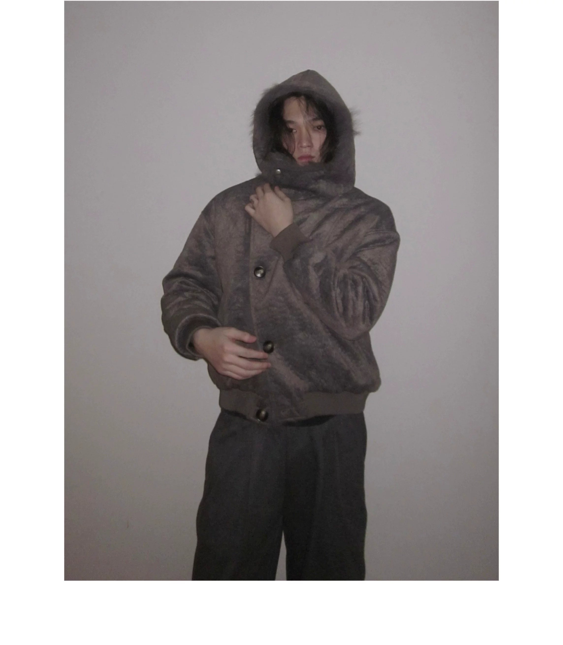 URRRGE Water Ripple Texture Seat Mountain Carving Fleece Jacket
