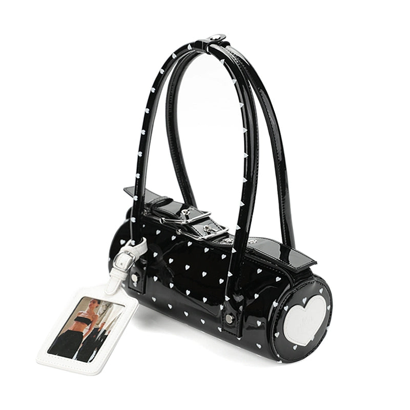 JANDRESS Love Polka Dot Cylinder Portable Armpit Bag
