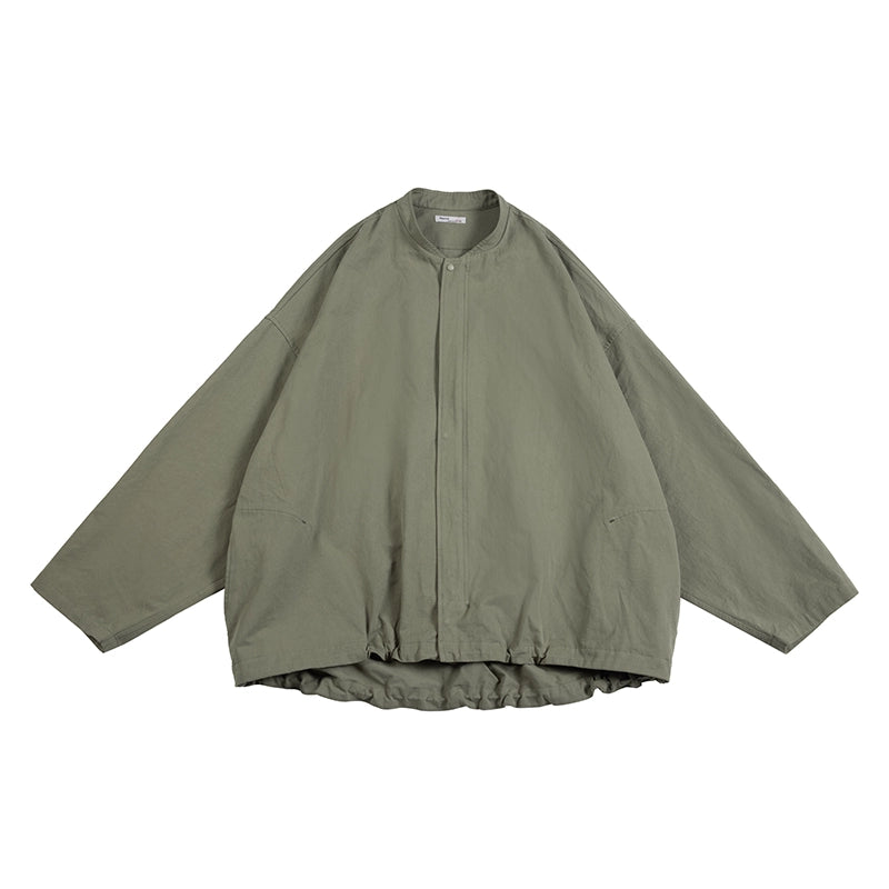 NOEARS Vintage Stand-up Neck Zipper Loose Thin Tooling Jacket