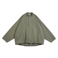 NOEARS Vintage Stand-up Neck Zipper Loose Thin Tooling Jacket