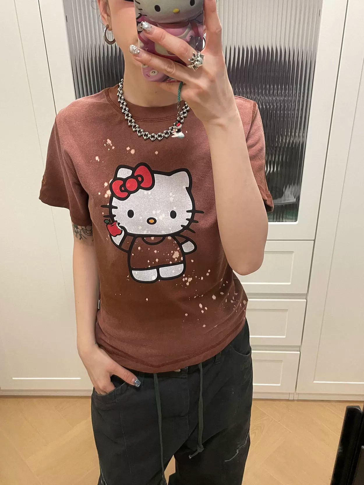 MMBBT Cute Apple Cat Inkjet Printing Tee