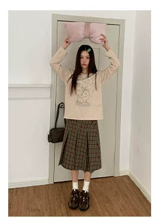 Kano Lazy Soft Waxy Rabbit Print Long Sleeve