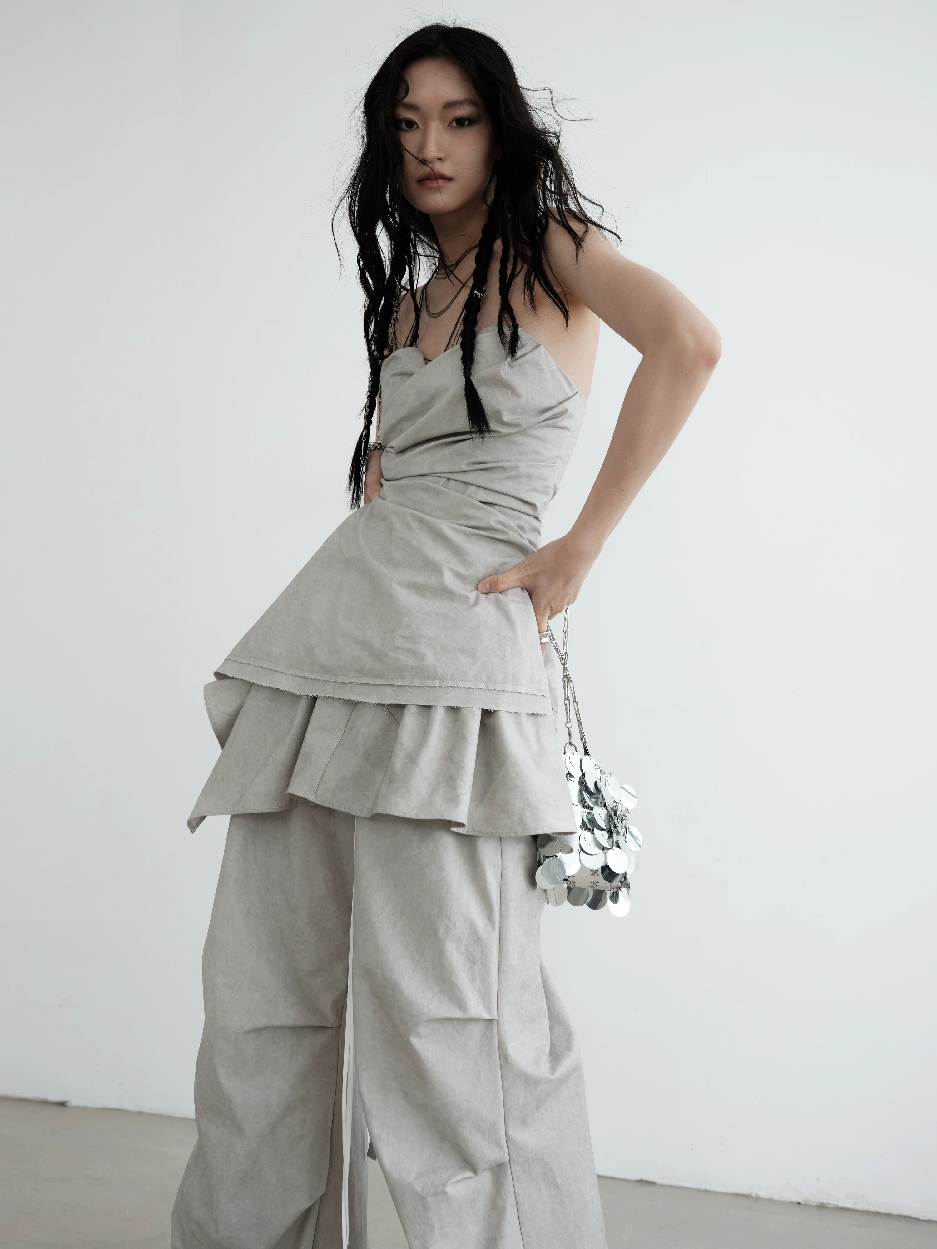 JNYLON Pleated Tube Top