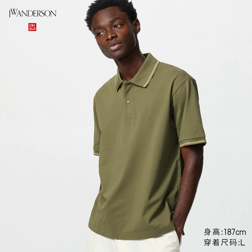 Uniqlo x JW men's and women's fast-drying POLO shirt short-sleeved striped trim T-shirt 25 new 476227