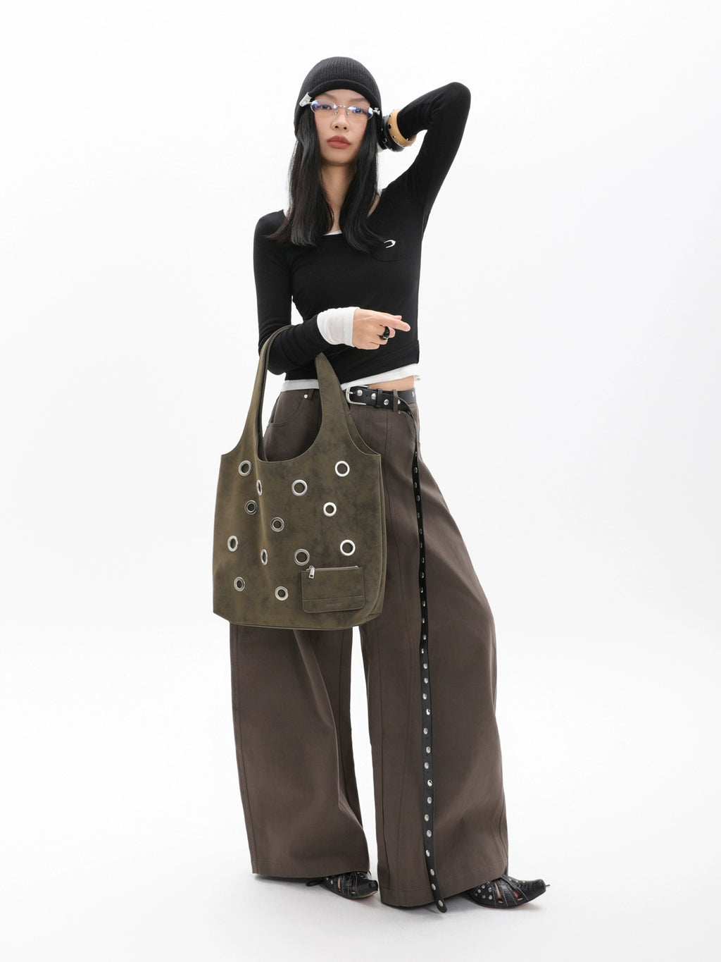 JANDRESS Vintage Large Capacity Underarm Tote Bag