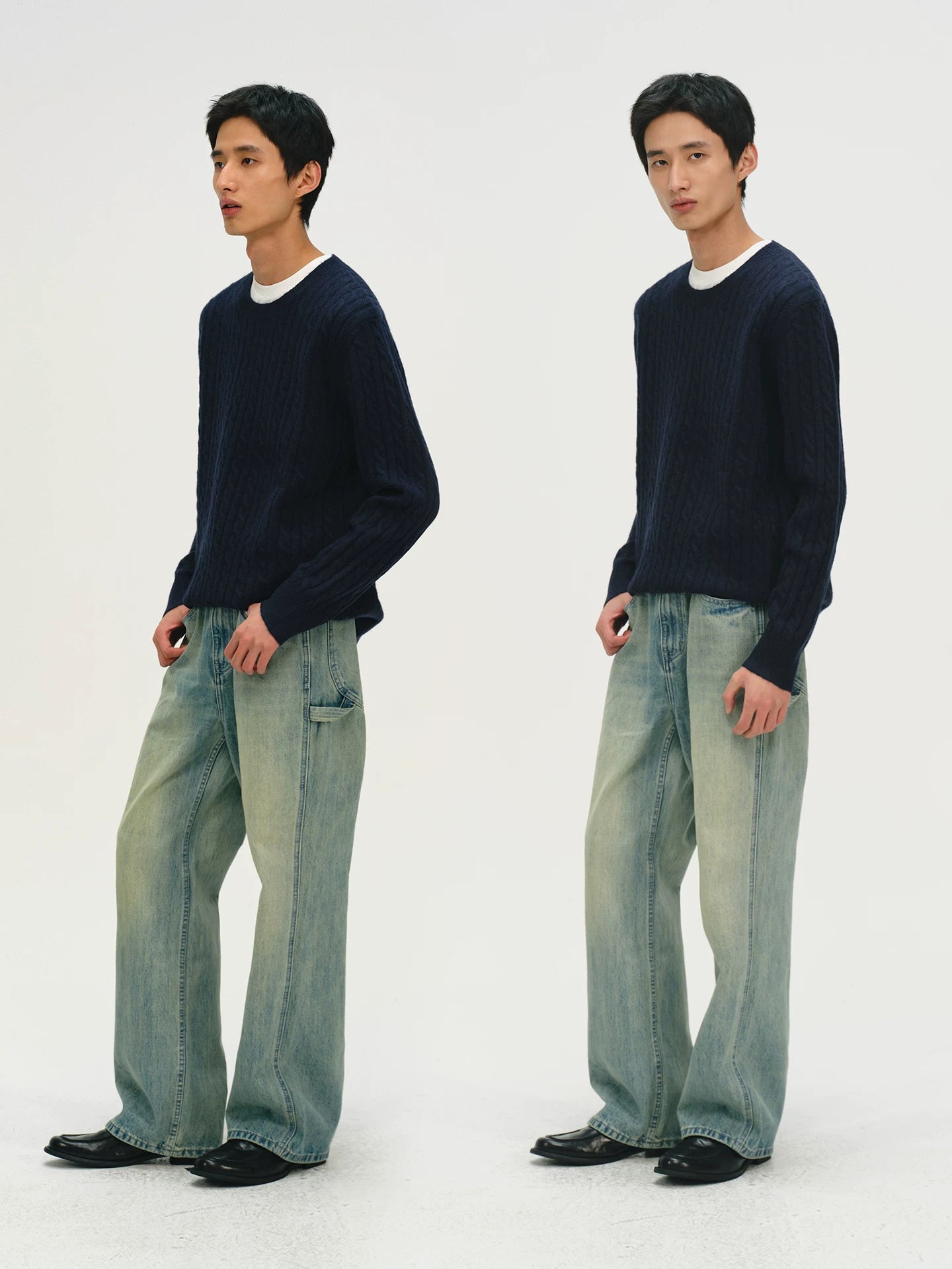 No Logo Casualknitting Crew Neck Sweater