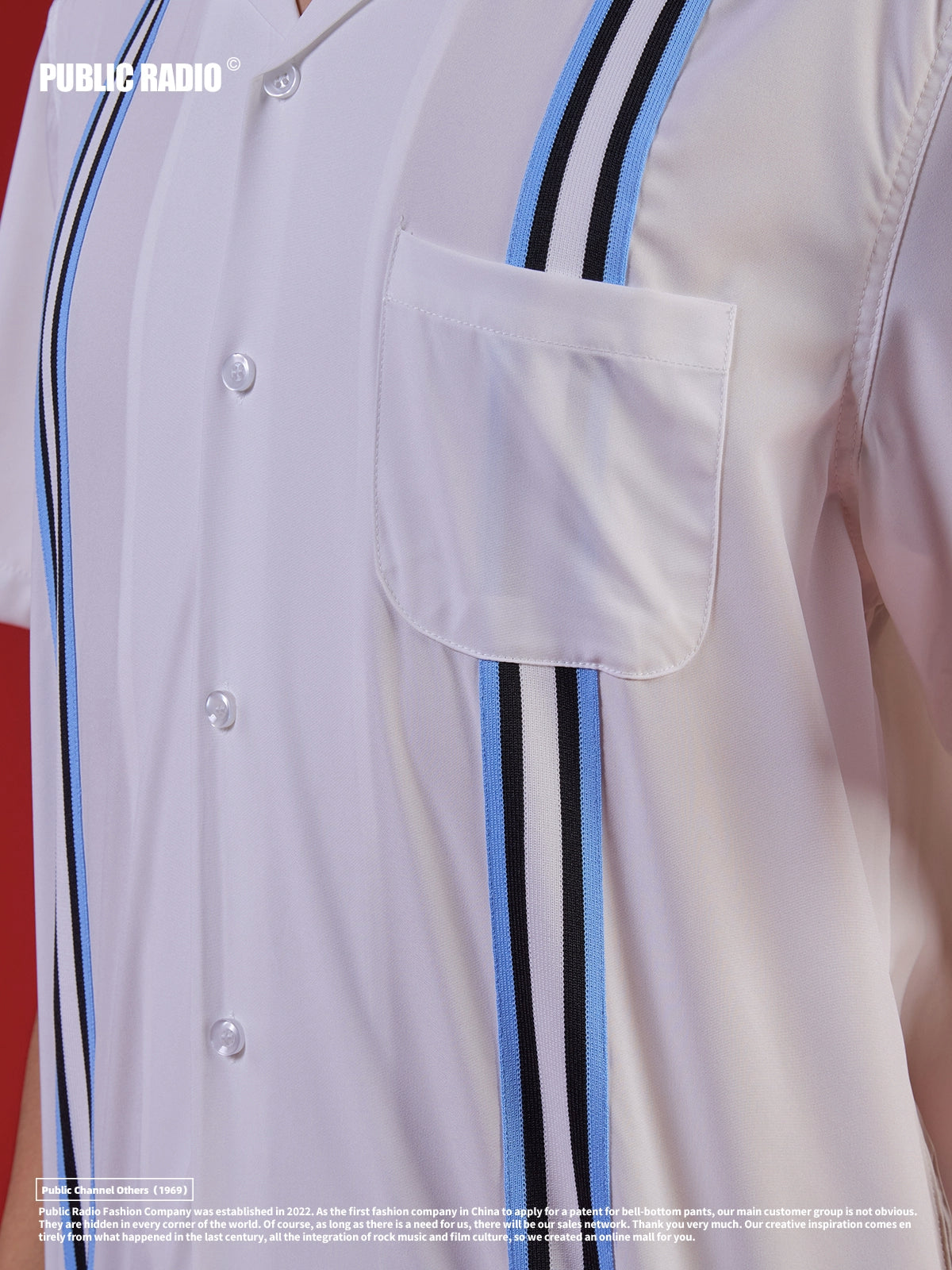 PUBLICRADIO Cuban Collar Summer Loose Short-sleeved Shirt