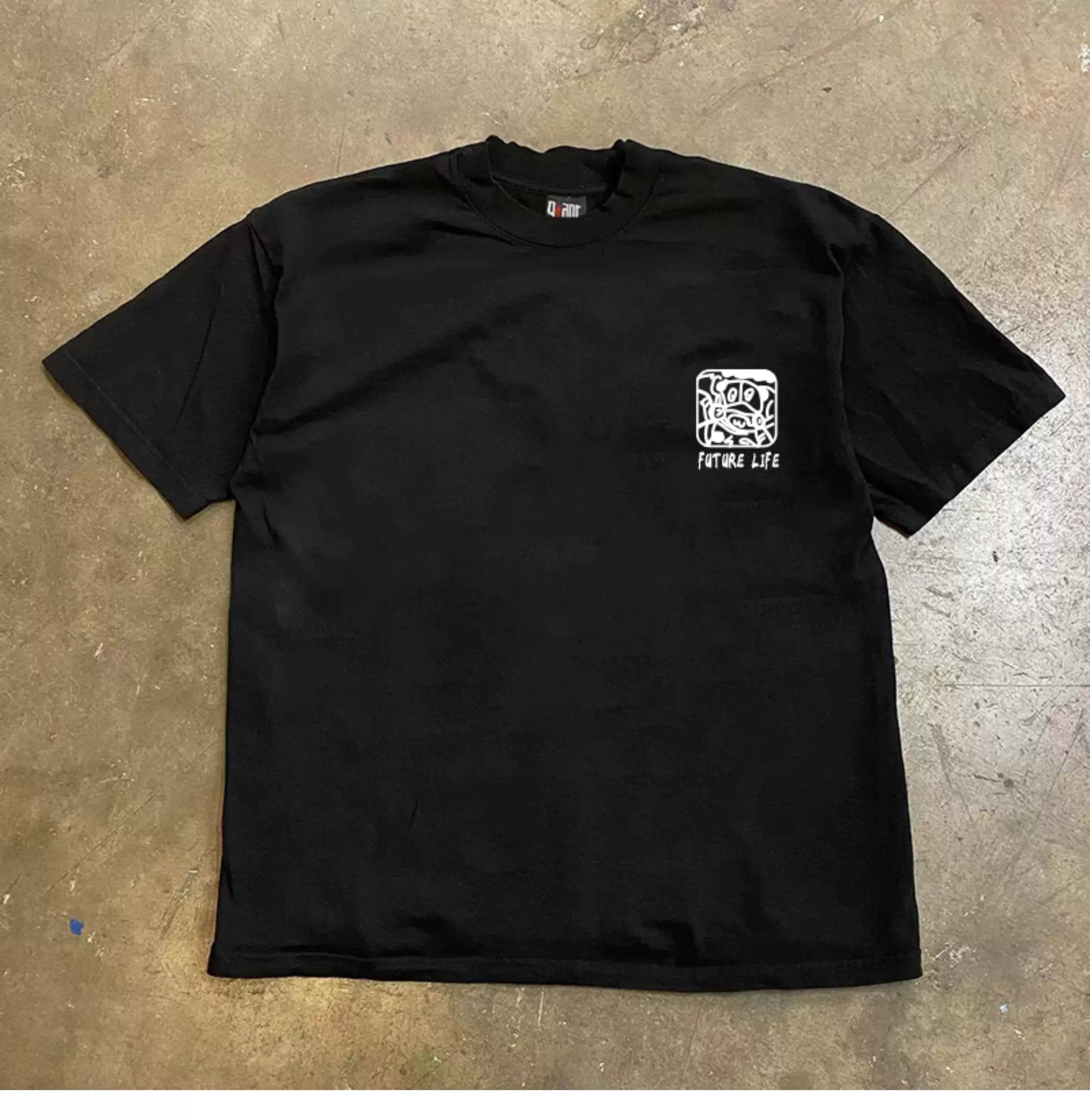 UPUPXIA Casual Loose Round Neck Tee