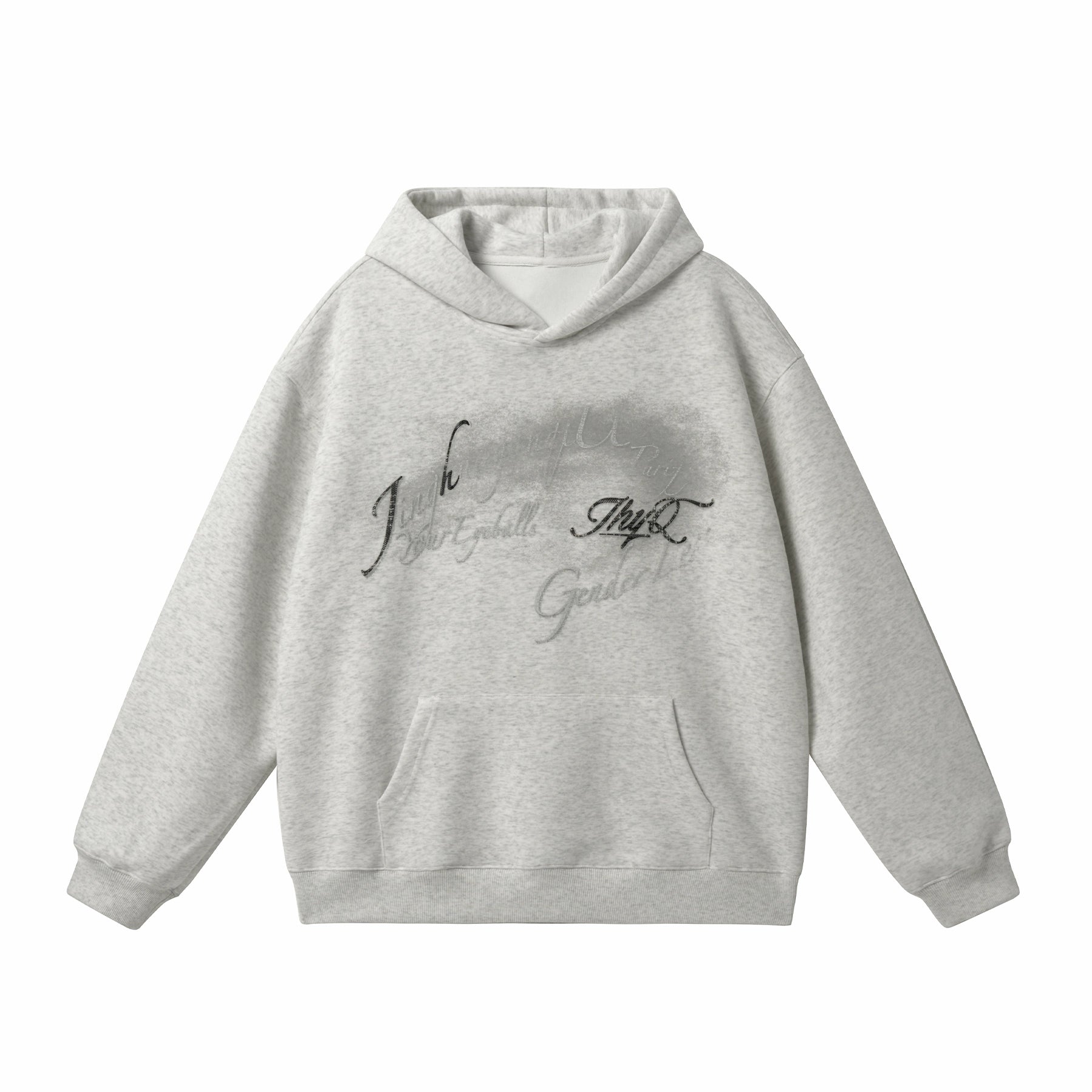 JHYQ Retro Letter Print Hooded Sweater