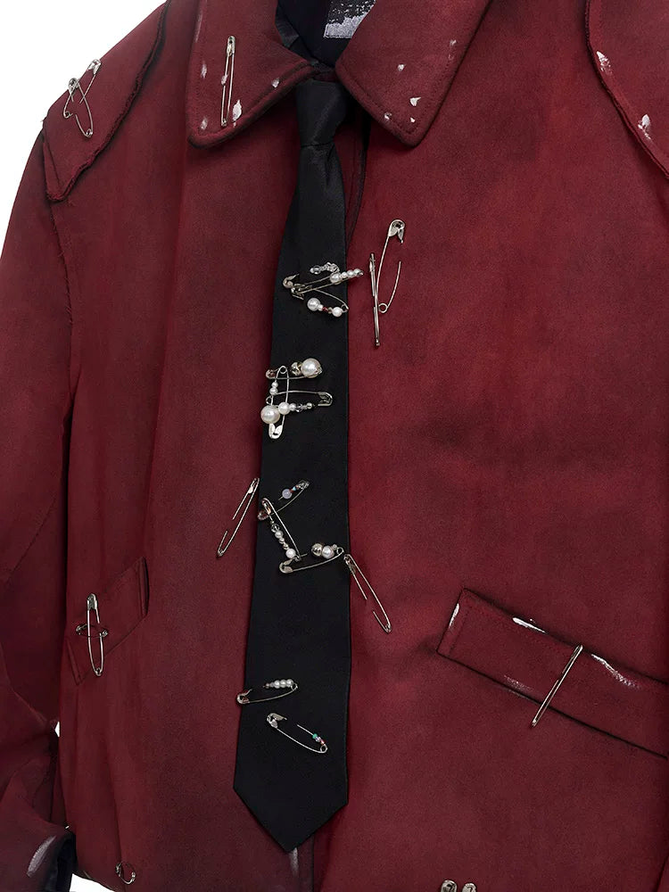 STARTEXCEEDEND Pearl Pin Lazy Tie