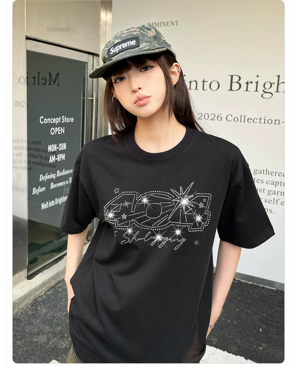 404MOB Star Hot Diamond Round Neck Tee