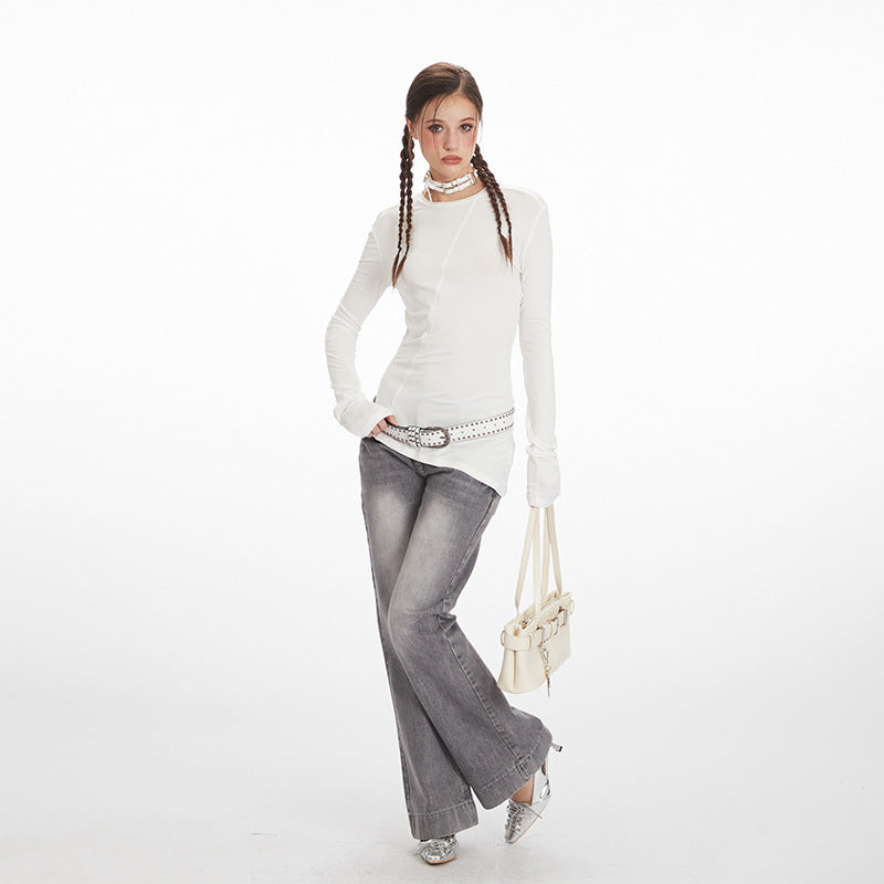 Nariele Slim Skinny Irregular Long Sleeves