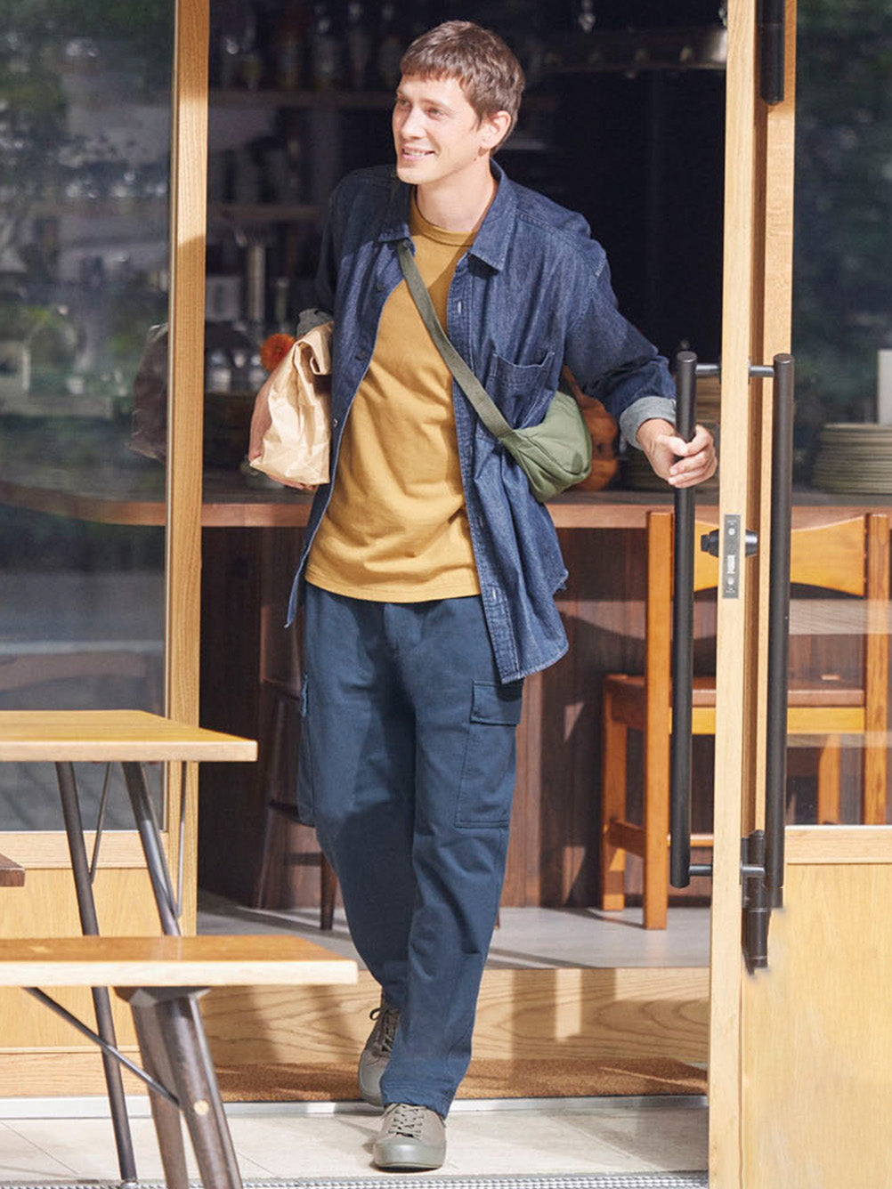 Uniqlo men's clothing and women's clothing washed loose casual tooling nine-point pants/easy casual pants 474100 473177