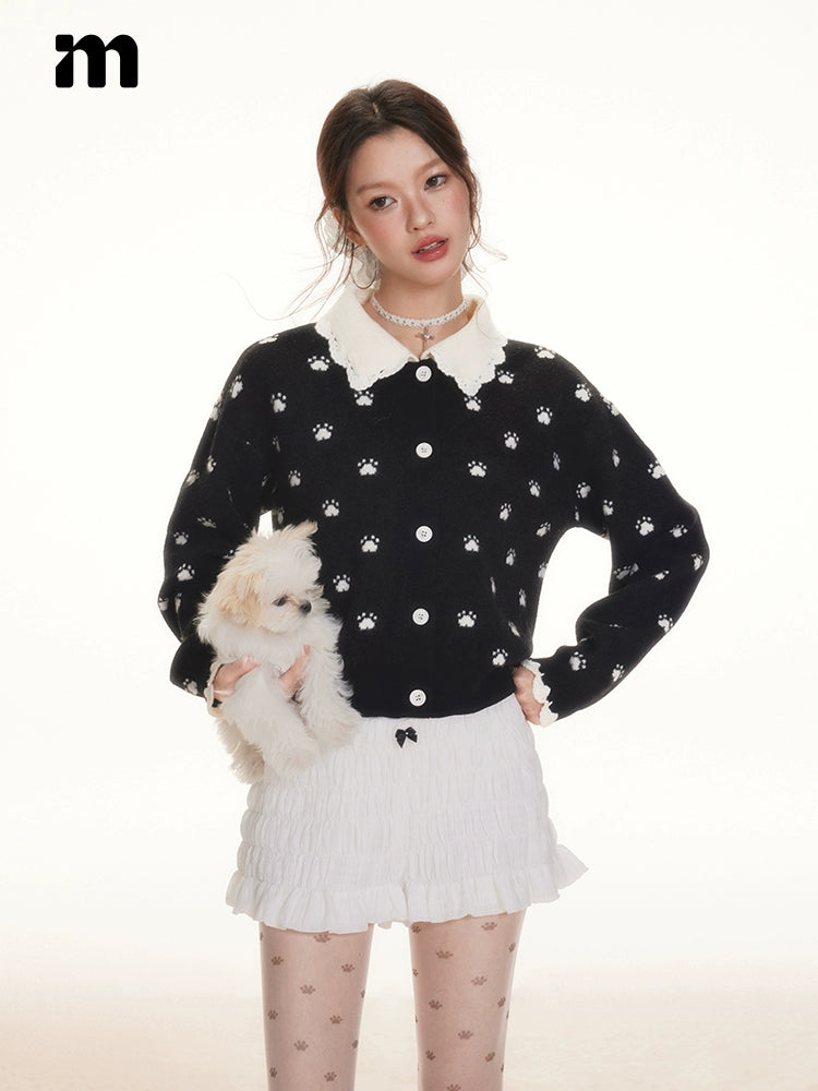 Imone Retro Claw Jacquard Loose and Thin Knitted Cardigan