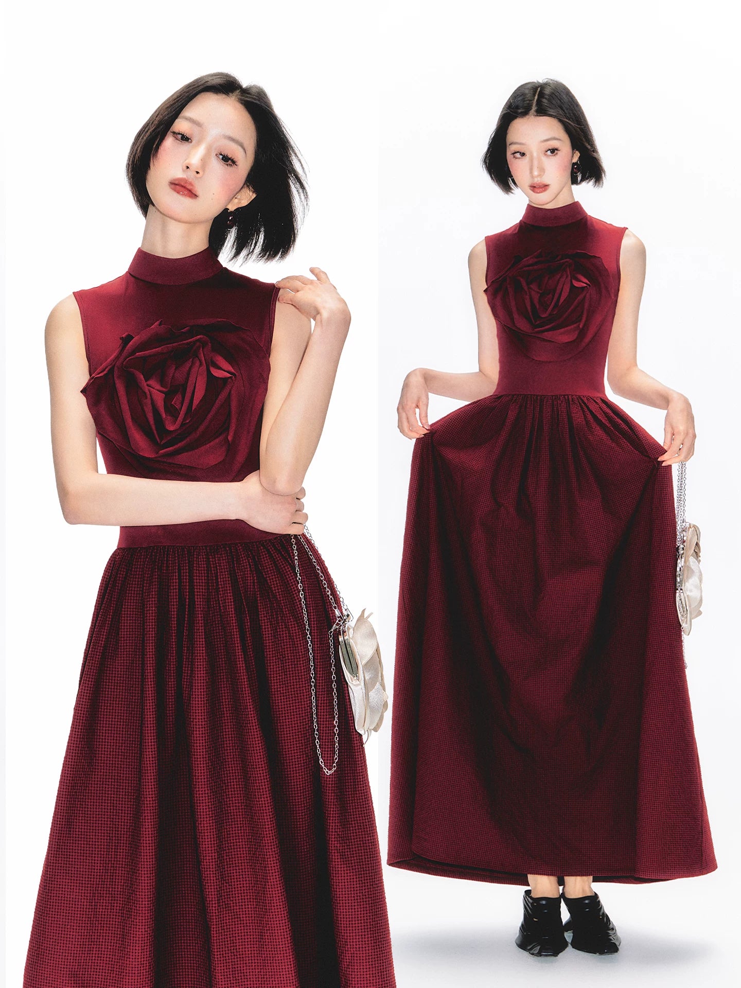 YEDM Rose Vest Skirt Long Skirt