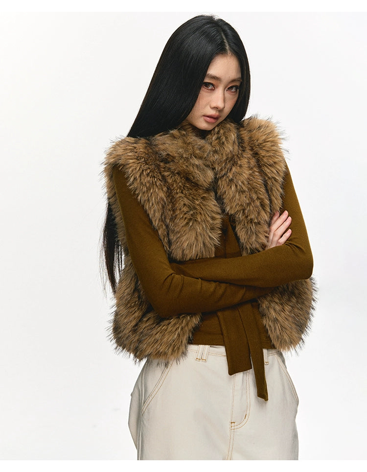 Anna Aneae Warm Versatile Furry Vest Jacket
