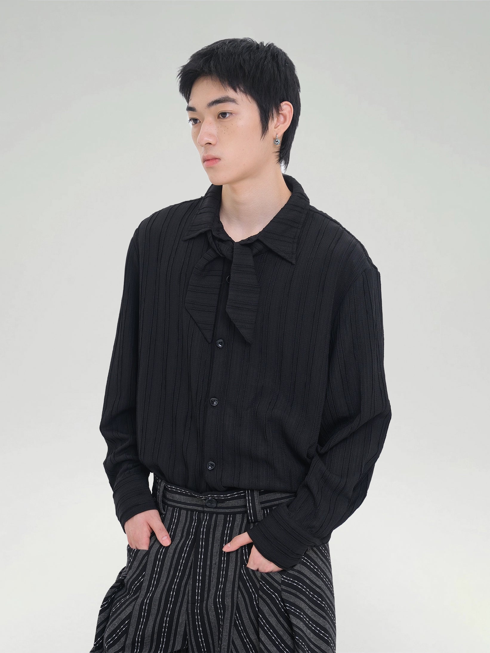 TZ Killer Versatile Loose Square Collar Long Sleeve Shirt