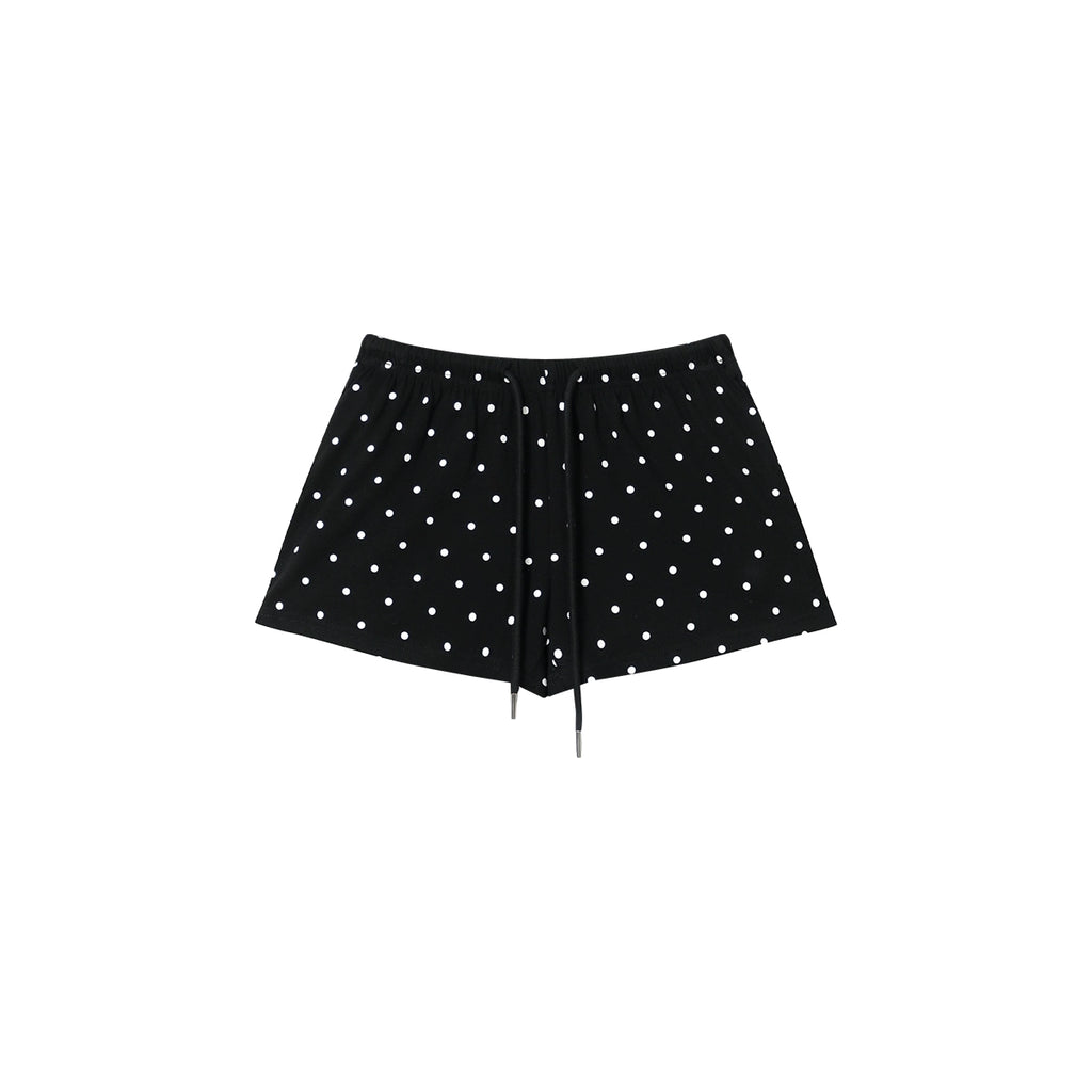 FUNKYFUN Full-printed Polka-dot Elastic Waist Three-point Casual Shorts
