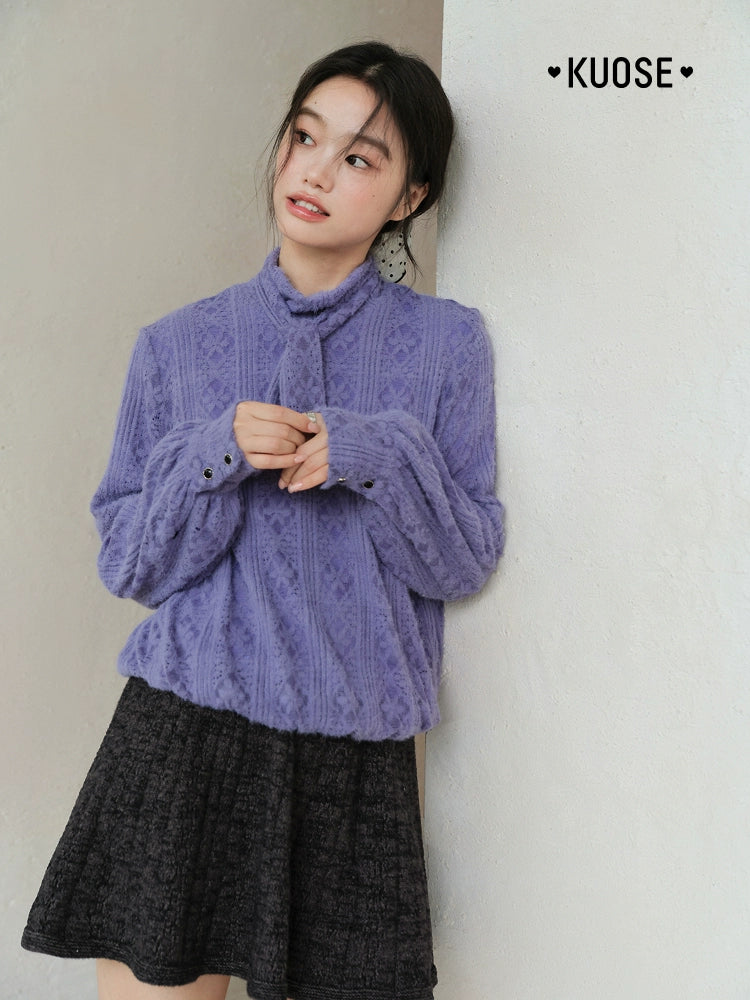 Kuose Lace Silk Scarf Streamer Temperament Shirt