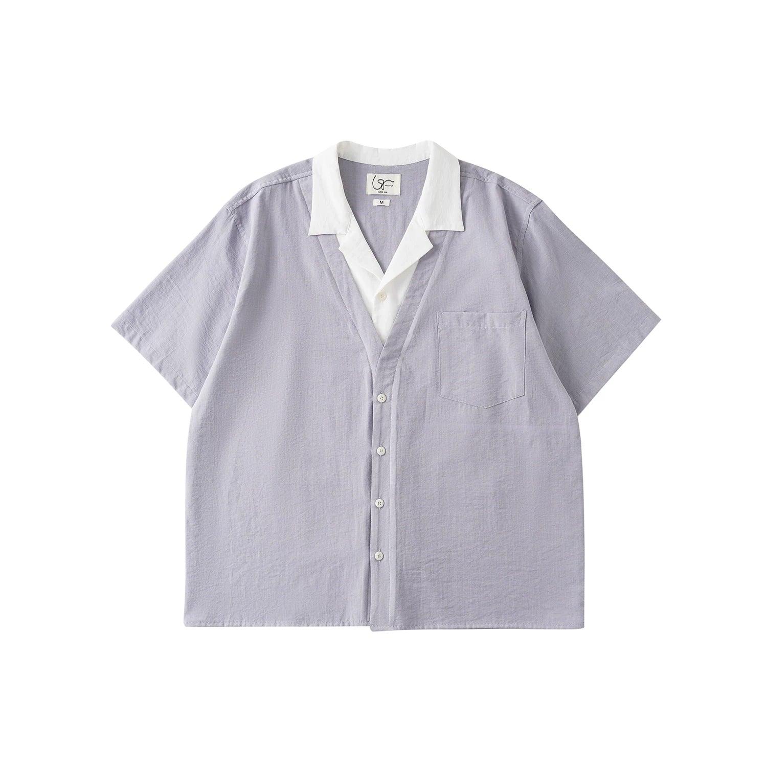 LR Contrast Double Neck Anti-Wrinkle Short Sleeve Shirt